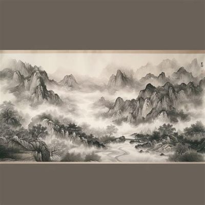  Taebaeksan Mountains - Ink Wash Masterpiece Capturing Tranquility and Majesty!